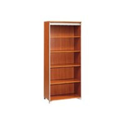 3483601403208-Gautier office MAMBO - Bibliothèque - 4 étagères - 80x46x187 cm - gris. bois poirier-Angle gauche-0