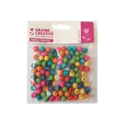 3532431008821-Graine Creative - sachet de 100 perles en bois - 1 cm de diamètre - couleurs variée-P_300024140_1-0