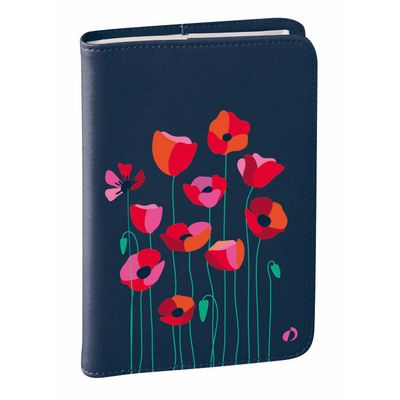3371010460434-EUROTEXTAGENDA ML Bloom - Coquelicot bleu - 12x17 cm - Toile - Journalier - 12 mois de août à juillet--0
