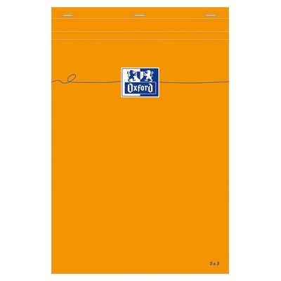 2012347335545-Oxford - Pack de 5 Blocs notes - A4 - 160 pages - petits carreaux - 80g - orange--0