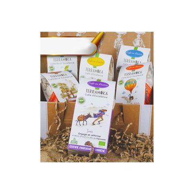 3760264903413-Terramoka - Coffret Découverte avec 6 paquets de cafés bio en grains-Avant-0