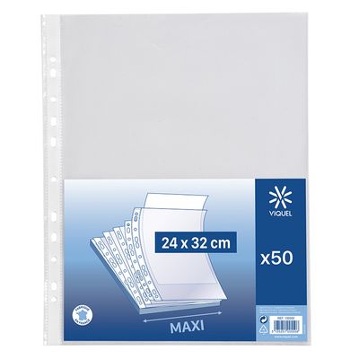3135251005508-Viquel - 50 Pochettes perforées - 24 x 32 cm - 50 microns--0