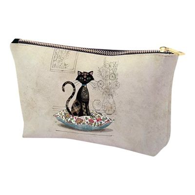 3700572738871-Kiub Bug Art - Pochette trousse de maquillage - chat sur coussin-Angle droit-0