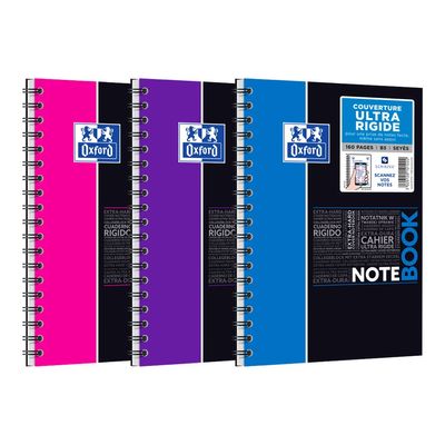 3020120121222-Oxford Etudiants - Cahier Notebook B5 (19 x 25 cm) - 160 pages - grands carreaux (Seyes) - double spirale - disponib-Angle gauche-9