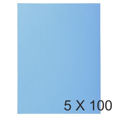 3288583301104-Exacompta Super 210 - 5 Paquets de 100 Chemises - 210 gr - bleu vif--0