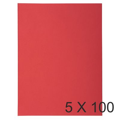 3288583301128-Exacompta Super 210 - 5 Paquets de 100 Chemises - 210 gr - rouge--0