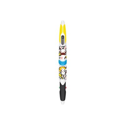 3154142291608-Maped Twin Tip 4 Lapins Crétins - stylo bille 4 couleurs à 2 têtes-Avant-0