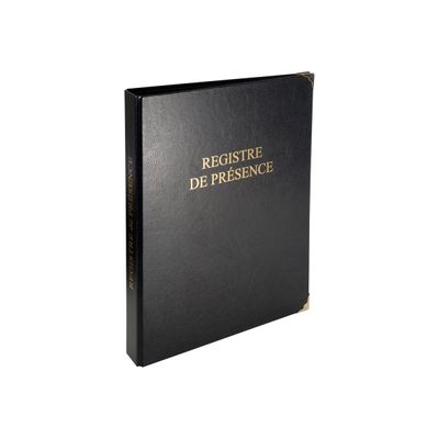 3157406749754-Exacompta - Reliure registre Présence - 32 x 26 cm - 4 anneaux avec recharge 50 feuillets-Angle gauche-0