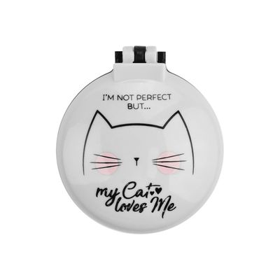 8051122265930-Legami - Mini brosse à cheveux avec miroir - chat-Avant-0