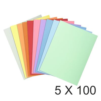 3288583401002-Exacompta Super 160 - 5 Paquets de 100 Chemises - 160 gr - couleurs assorties--0