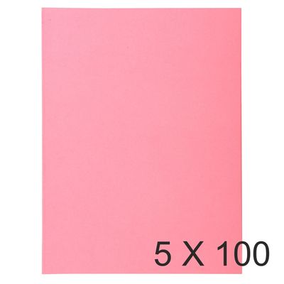 3288583401033-Exacompta Super 160 - 5 Paquets de 100 Chemises - 160 gr - rose--0
