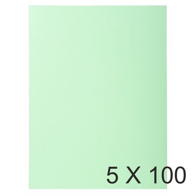 3288583401040-Exacompta Super 160 - 5 Paquets de 100 Chemises - 160 gr - vert clair--0