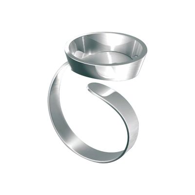 4006608862510- FIMO - Kit artisanal de bijoux - support bague rond - argenté-Angle gauche-0