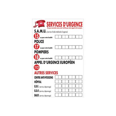 3462620026704-Bequet - Pancarte "Service d'urgence" - 30 x 20 cm-Avant-0