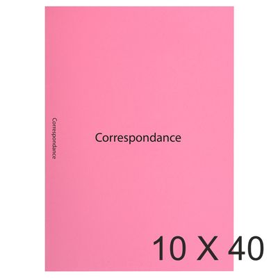 3130633500039-Exacompta - 10 Paquets de 40 Sous-chemises imprimées "correspondance" - 160 gr - rose--0