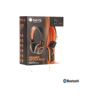 8435430602456-NGS Artica Jelly - Casque - sans fil - Bluetooth - orange-Angle gauche-6