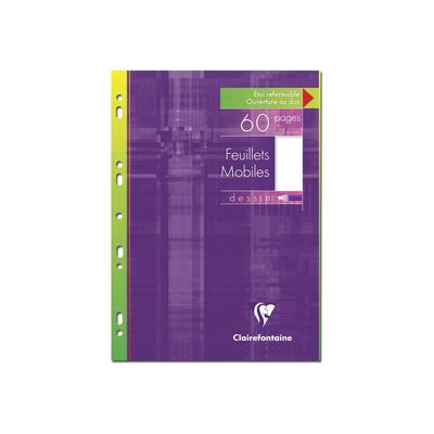 3329680176001-Clairefontaine - feuilles simples A4 - 60 pages - perforées - blanches unies-Avant-0