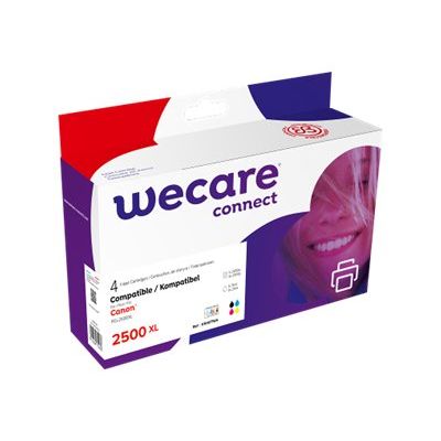 3112539774073-Cartouche compatible Canon PGI-2500XL - pack de 4 - noir, jaune, cyan, magenta - Wecare-Angle gauche-0