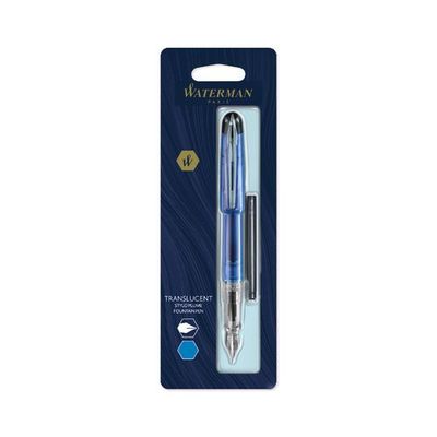 3501170269923-Waterman - Stylo plume transparent + longue cartouche bleu--0