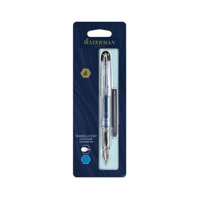 3501170269923-Waterman - Stylo plume transparent + longue cartouche bleu--1