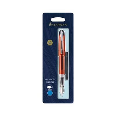 3501170269923-Waterman - Stylo plume transparent + longue cartouche bleu--2