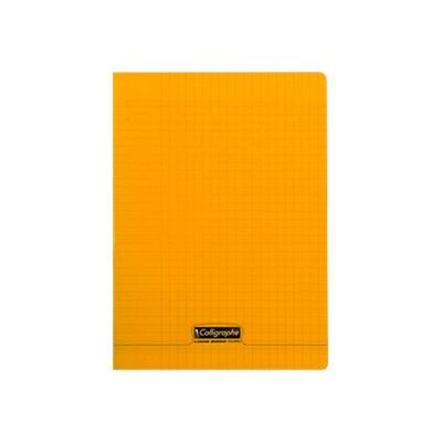 3210330181387-Calligraphe 8000 - Cahier polypro A4 (21x29,7 cm) - 96 pages - grands carreaux (Seyes) - orange-Avant-0