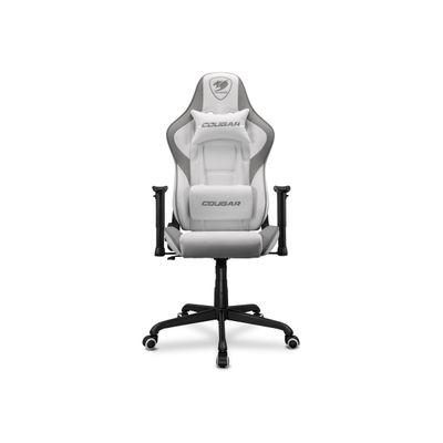 4710483775536-Fauteuil gamer ARMOR Elite - accoudoirs réglables - appui-tête intégré - blanc/gris-Avant-0