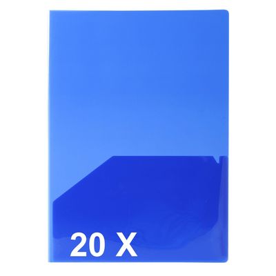 3130630239604-Exacompta - 20 Chemises double poche polypro - A4/A3 - couleurs assorties--0