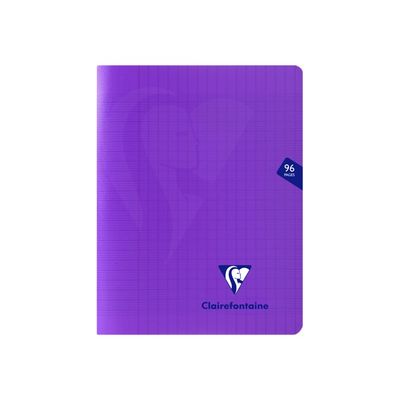 3329683737414-Clairefontaine Mimesys - Cahier polypro 17 x 22 cm - 96 pages - grands carreaux (Seyes) - violet-Avant-0