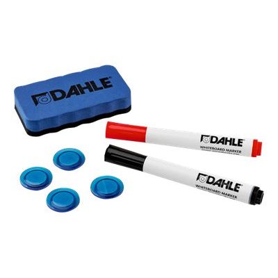 4009729062326-DAHLE - Kit d’effaçage comprenant 1 brosse magnétique + 4 aimants 30 mm + 2 marqueurs-Avant-0
