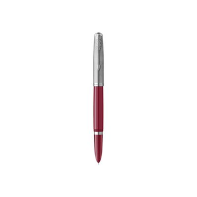 3026981234972-Parker 51 - Stylo plume - résine bordeaux et finition chrome-Angle gauche-0
