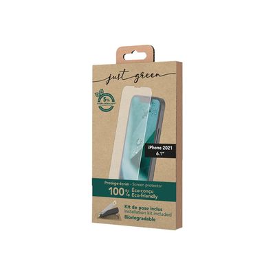 3571211463689-Just Green - protection d'écran pour Iphone13/13 Pro - transparent-Angle droit-3