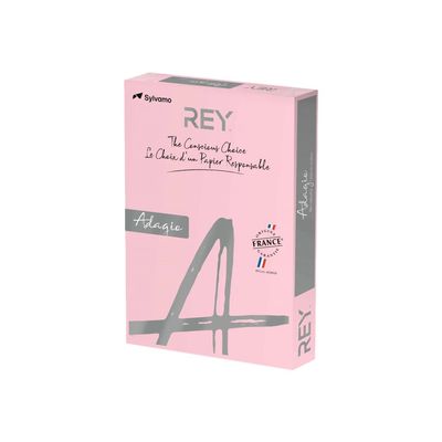 3141728711452-Rey Adagio - Papier couleur - A3 (297 x 420 mm) - 120 g/m² - Ramette de 250 feuilles - rose-Angle droit-0