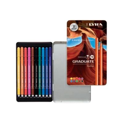 4084900601518-Lyra Graduate - 10 Feutres fins - couleurs assorties-Avant-0