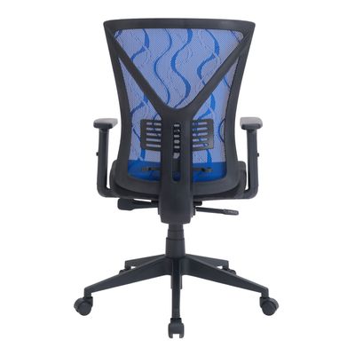 3397701635875-Fauteuil de bureau MARVIN - Accoudoirs réglables - noir et bleu--1