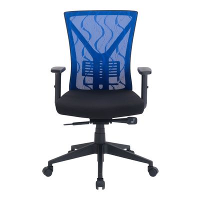 3397701635875-Fauteuil de bureau MARVIN - Accoudoirs réglables - noir et bleu--3