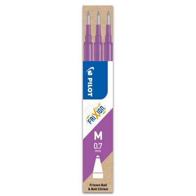 4902505584213-Pilot Frixion Ball - 3 Recharges pour rollers effaçables - 0,7 mm - mauve--0