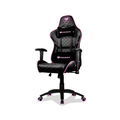 4715302442569-Fauteuil gamer Armor One - accoudoirs réglables - appui-tête intégré - noir et rose--1