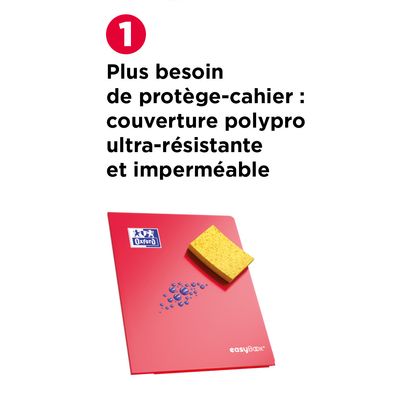 3020120156460-Oxford Easybook - Lot de 5 cahiers polypro 24 x 32 cm - 96 pages - grands carreaux (Seyes) - couleurs a--2