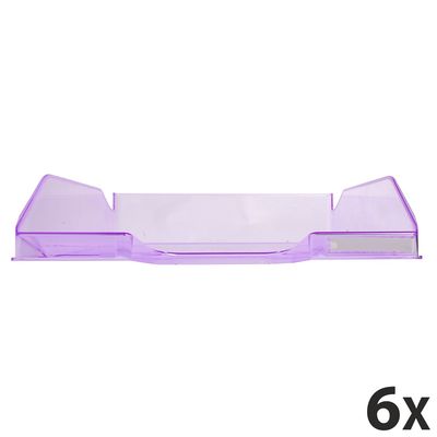 9002493014879-Exacompta COMBO Glossy - 6 Corbeilles à courrier violet translucide--0