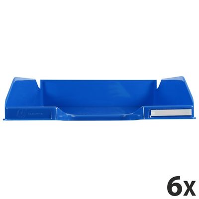 9002493110892-Exacompta COMBO Glossy - 6 Corbeilles à courrier bleu glacé--0