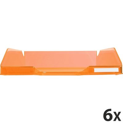 9002493013117-Exacompta COMBO - 6 Corbeilles à courrier orange translucide--0