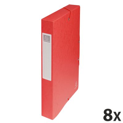 3130632504052-Exacompta Exabox - 8 Boîtes de classement en carte lustrée - dos 40 mm - rouge--0