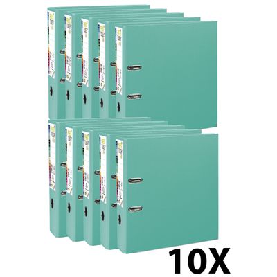 3130632533038-Exacompta Prem'Touch - 10 Classeurs à levier - Dos 80 mm - A4 Maxi - pour 600 feuilles - vert clair--0