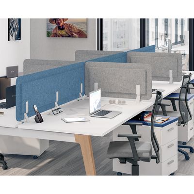 3253310169593-Écran de séparation acoustique pour bureau (sans support de fixation) - L80 x H43 cm - gris chiné--1