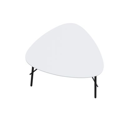 3660141226256-Table basse LAZY - L60,5 x P50 x H45 cm - pieds acier noir - plateau blanc--0