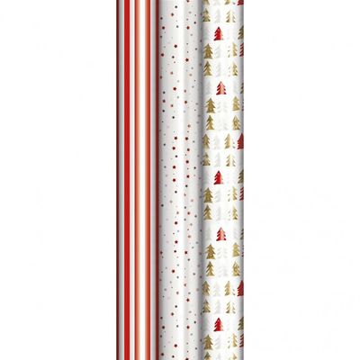 3329682128756-Clairefontaine Premium - Papier cadeau - 70 cm x 2 m - 80 g/m² - différents motifs de Noël--1