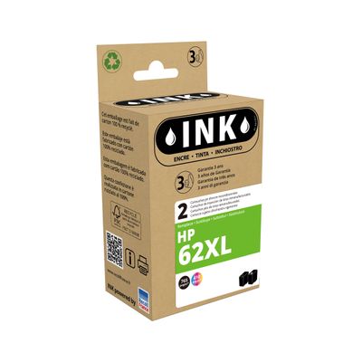 8720282008823-Cartouche compatible HP 62XL - pack de 2 - noir, cyan, magenta, jaune - ink--0