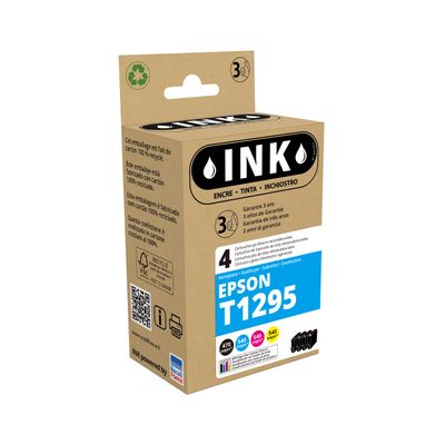 3112539756505-Cartouche compatible Epson T1295 Pomme - pack de 4 - noir, cyan, magenta, jaune - ink--0