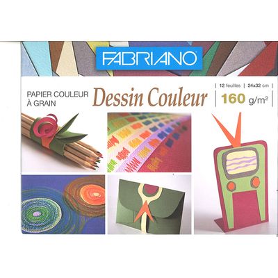 8001348162513-FABRIANO - Papier dessin couleur - 12 feuilles 24 x 32 cm - 160G--0